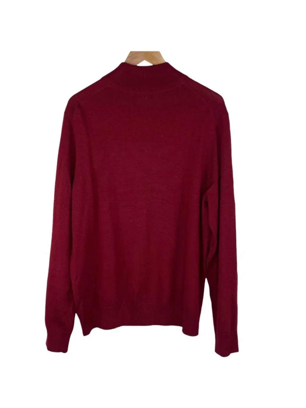 Apt 9 Sweater Size XL Merino Blend 1/4 Zip Pullover Heather Maroon Red Mock Neck